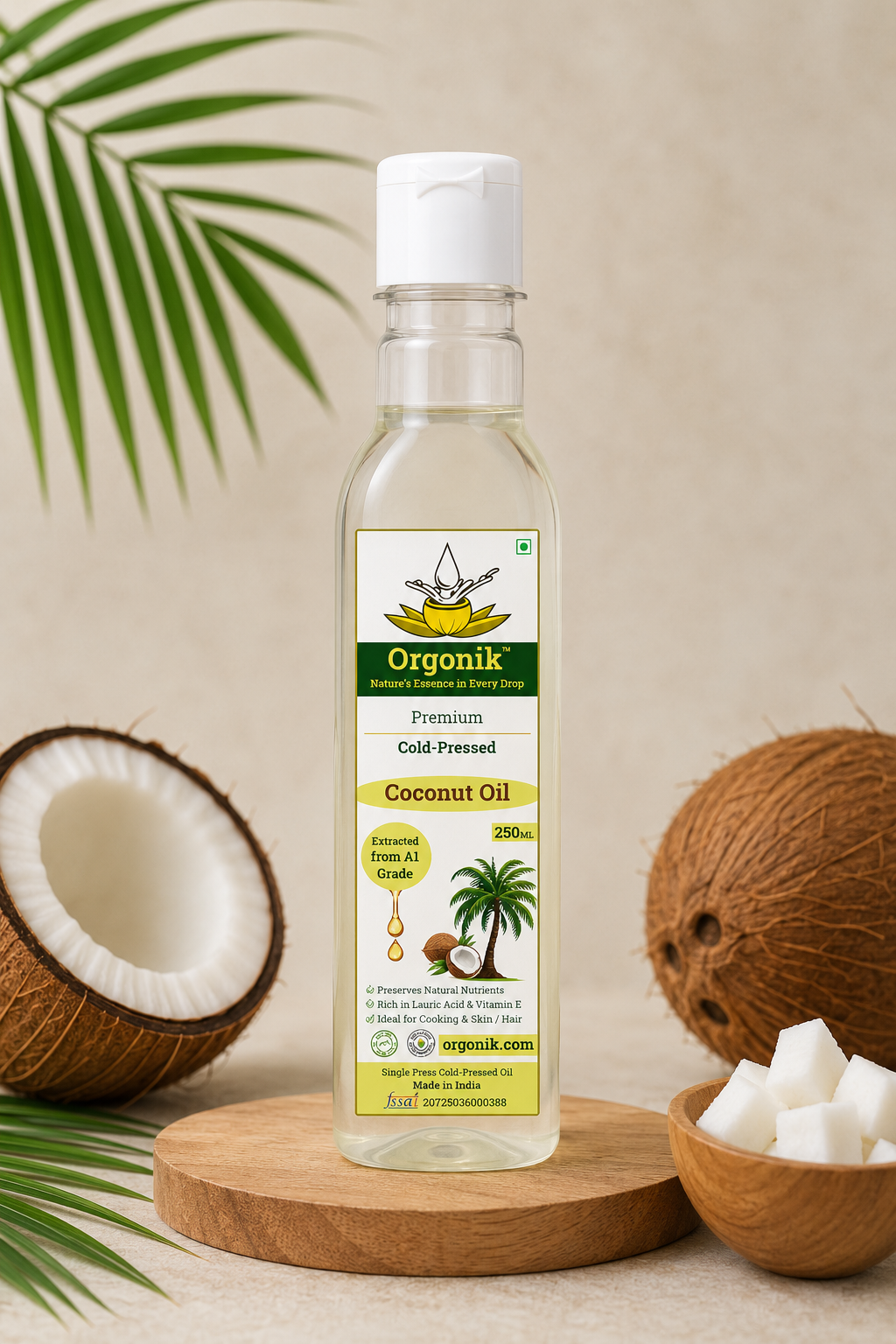 Orgonik Cold Pressed Coconut Oil Bottle