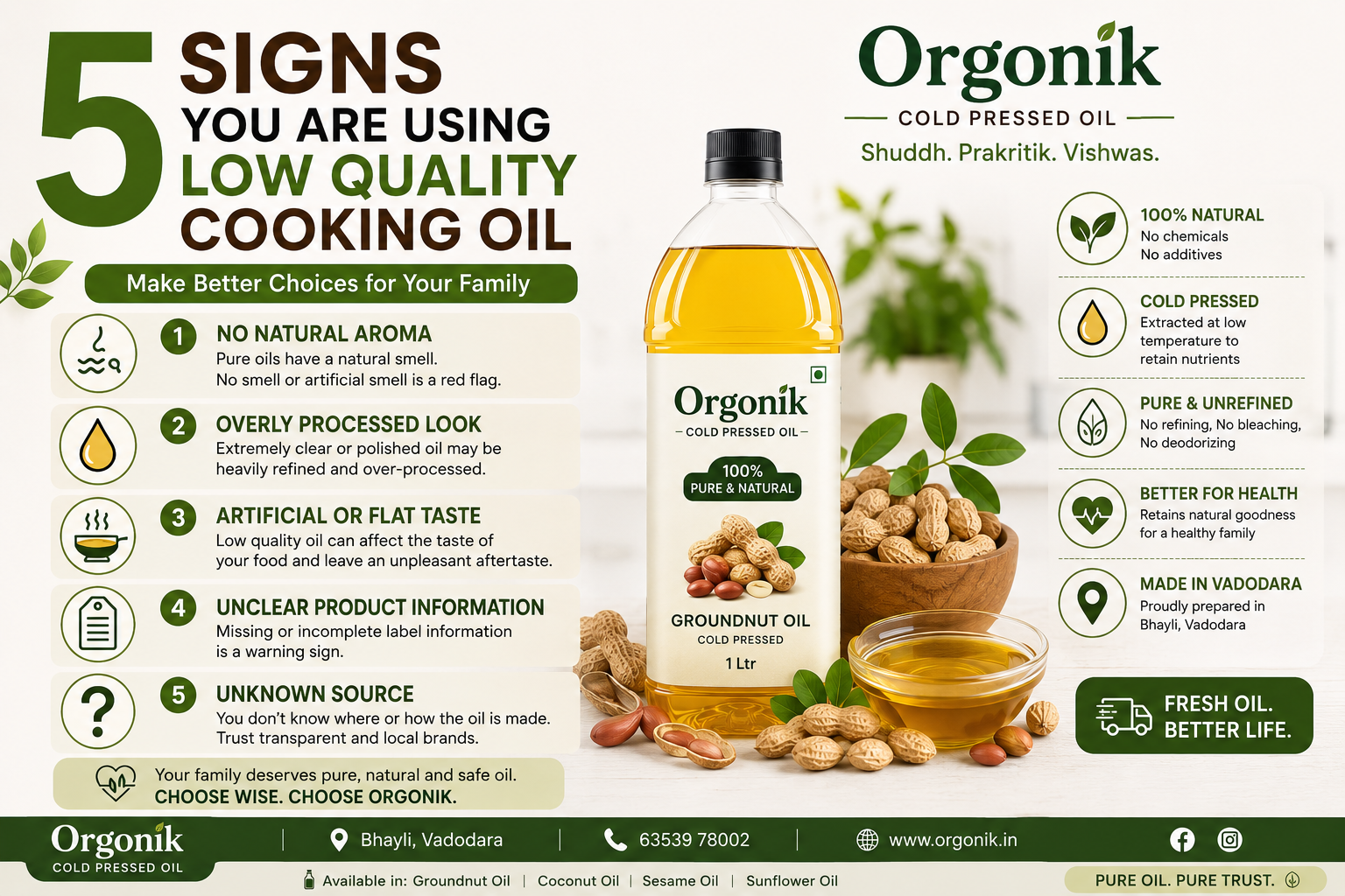 5 Signs You Are Using Low Quality Cooking Oil | Orgonik Coldpressed Oil Vadodara