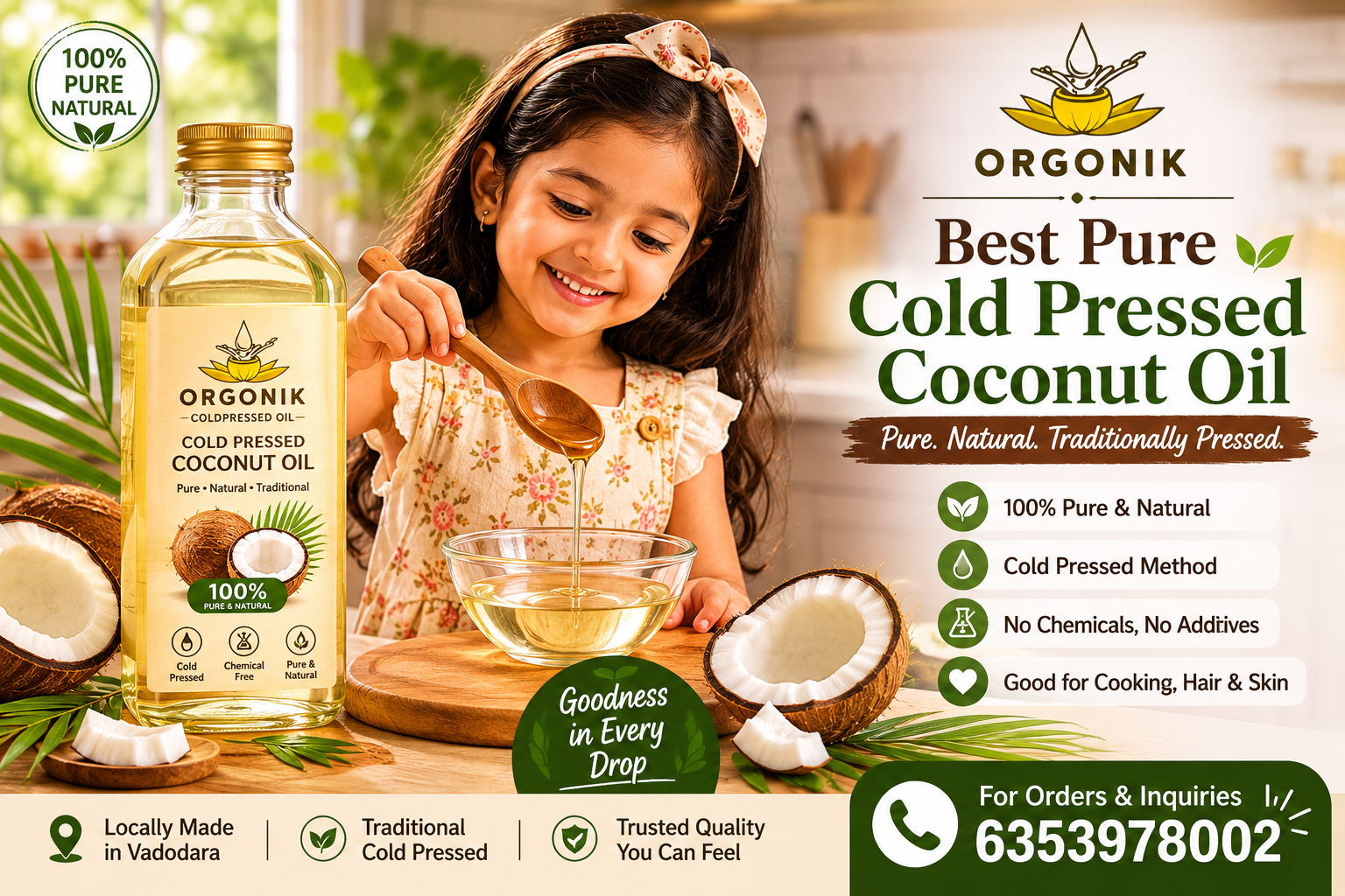 Best Pure Cold Pressed Coconut Oil in Gujarat – Why Orgonik Coldpressed Oil Is a Trusted Local Choice