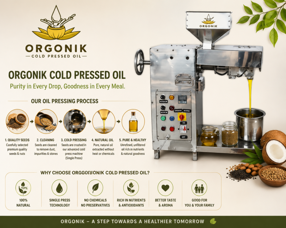 Benefits of Single Press Oil | Best Cold-Pressed Oil in Vadodara – Orgonik