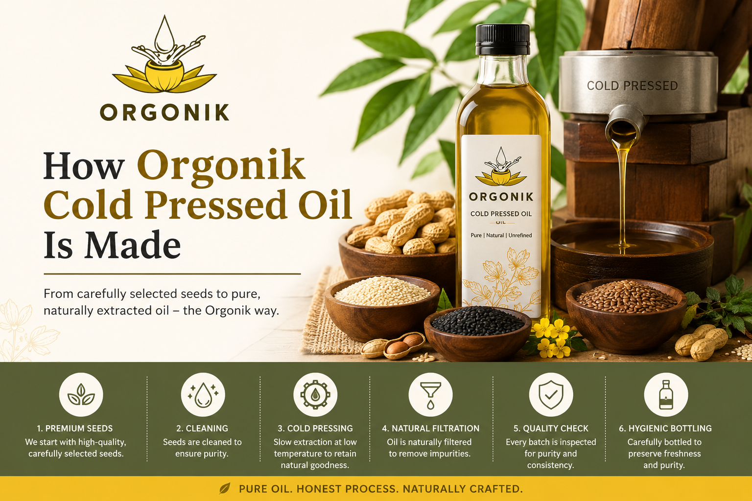 How Orgonik Cold Pressed Oil Is Made: From Premium Seeds to Pure Oil