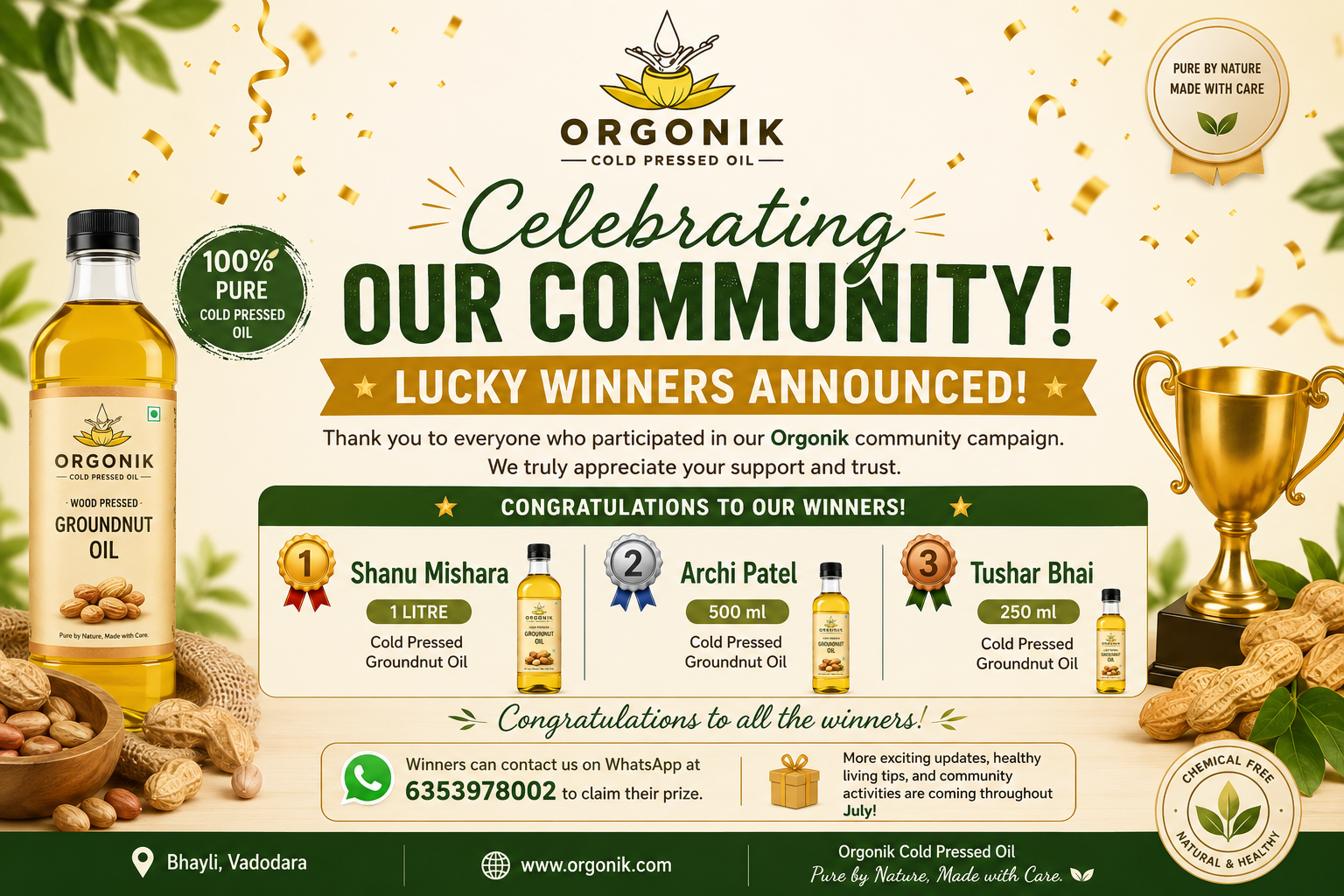 Celebrating Our Community – Orgonik Lucky Winners Announced!